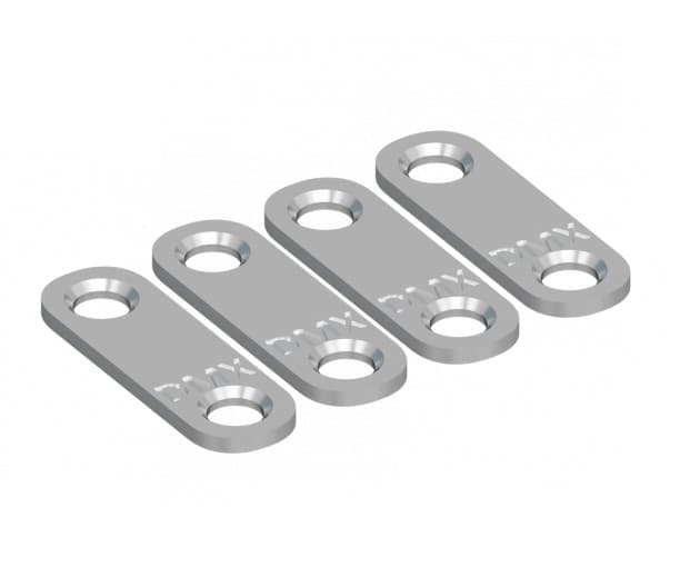 Domax Flachverbinder aus Stahl, 40 - 100 mm 4-Stück-Set, 37 x 13 x 2,0 mm