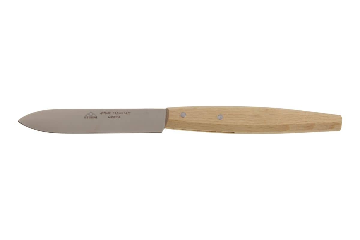 Coltello Stubai per legatoria in acciaio con manico in legno, 60 mm