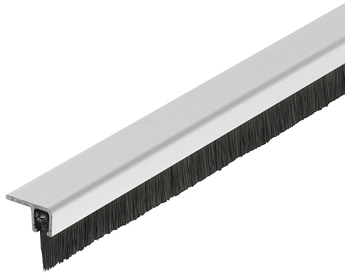 Gedotec Brush Seal with dense aluminum bristles with black PP brush for screwing