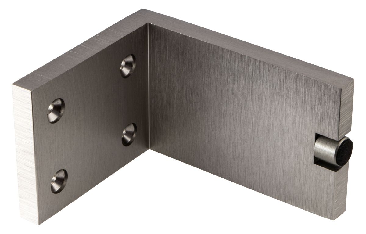 6005100L24-2 Möbelfuß FONDA aus Aluminium eckig höhenverstellbar 100 mm Edelstahl Optik