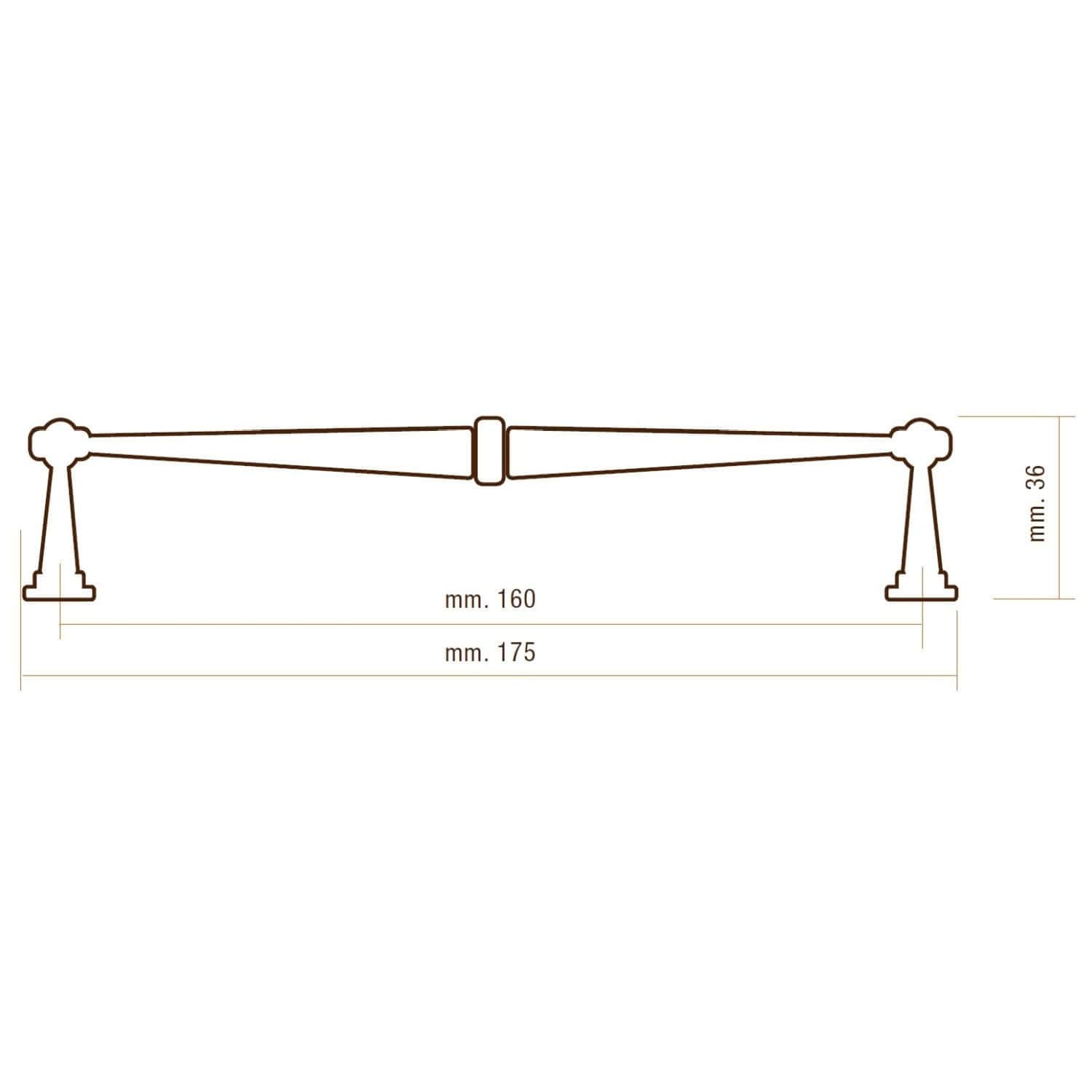 Asidero de metal COUNTRY de Gedotec, ancho 160 mm