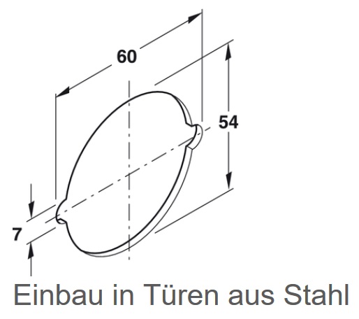 Knopftürschloss SET Antik rund mit Zylinder Skizze3