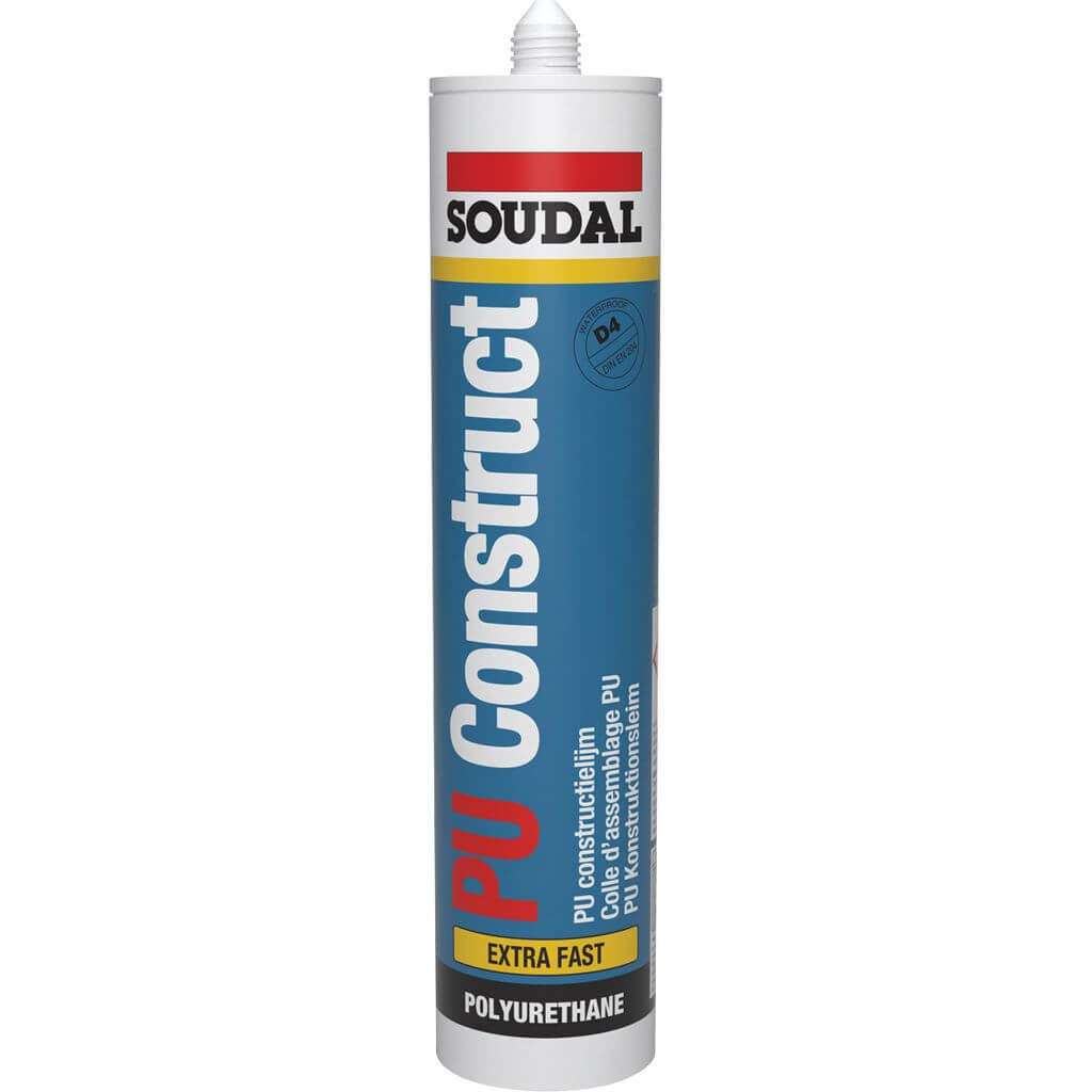 Soudal adhesivo de montaje PU CONSTRUCT D4, 310 ml