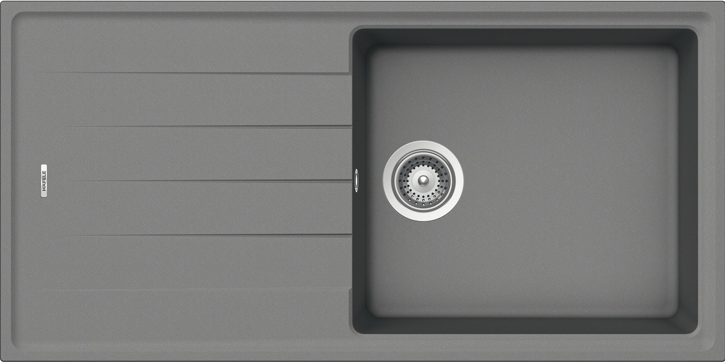 Aufbauspüle AS01L mit großem Becken 1000 x 500 mm Hellgrau Metallic