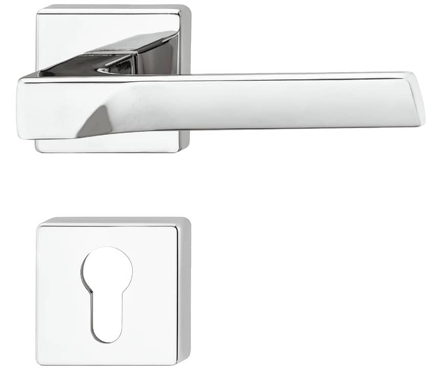 Häfele Drückergarnitur LDH 3205 aus Metall, Chrom poliert, PZ - Profilzylinder