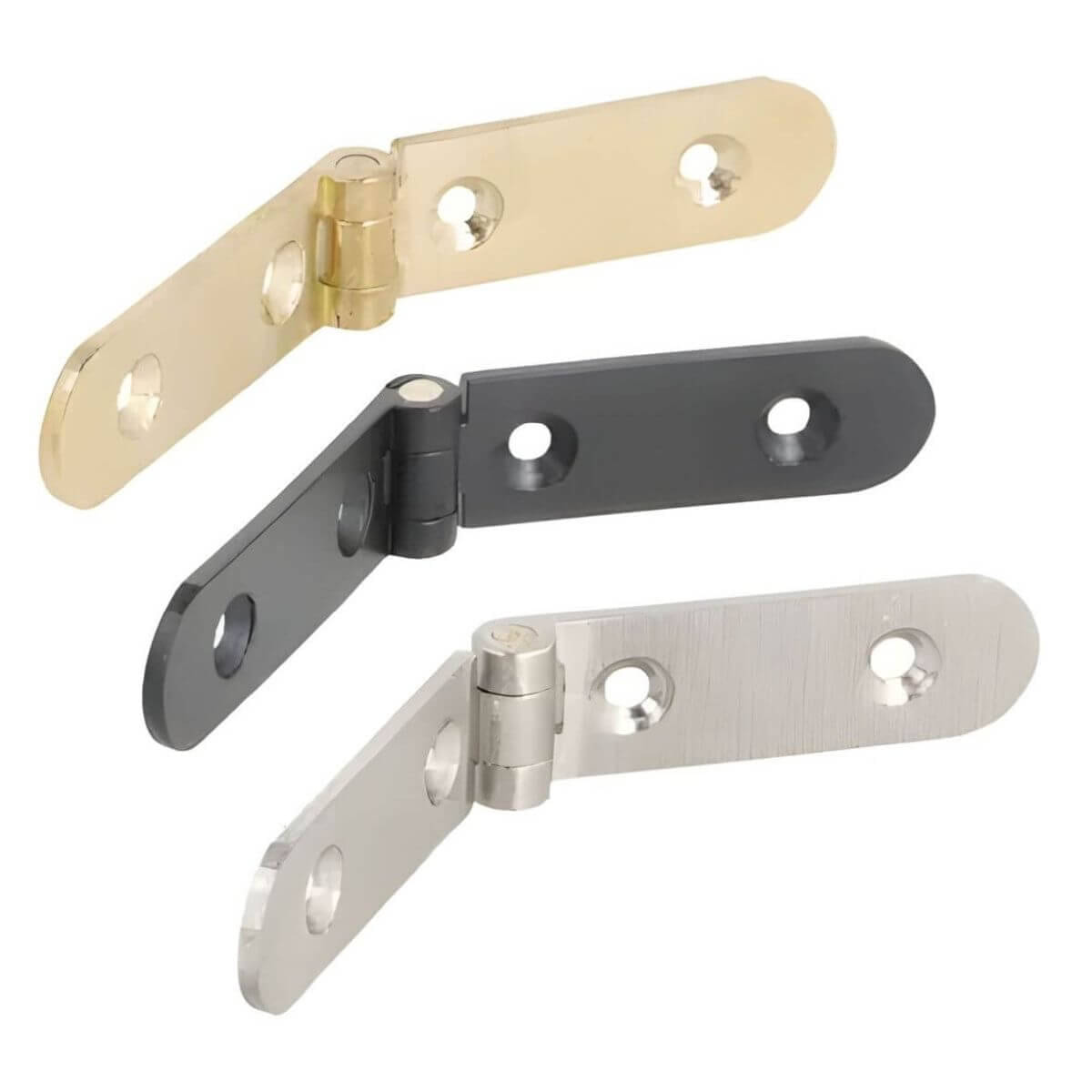 Siso Klappenscharnier SLIM aus Messing zum Schrauben 12,5 x 80 x 2 mm