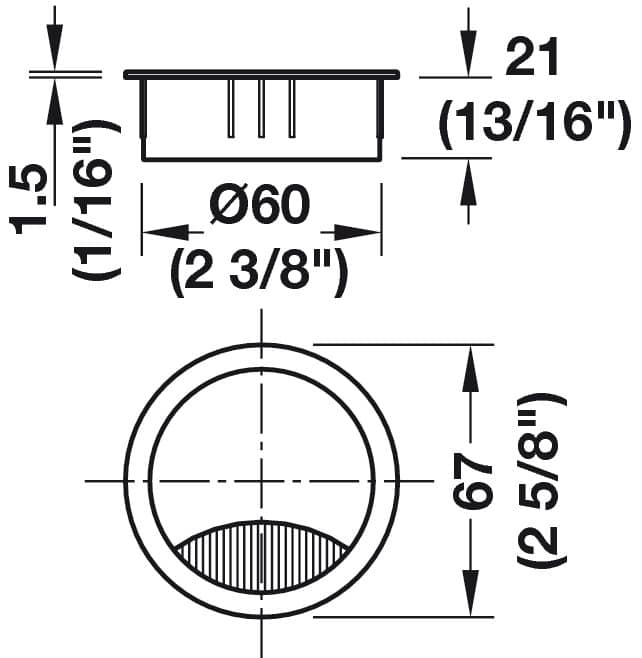 SO-TECH® Kabeldurchlass TONDO Kabeldurchführung Kabeldose SO-TECH® Kabeldurchlass TONDO Kabeldurchführung Kabeldose