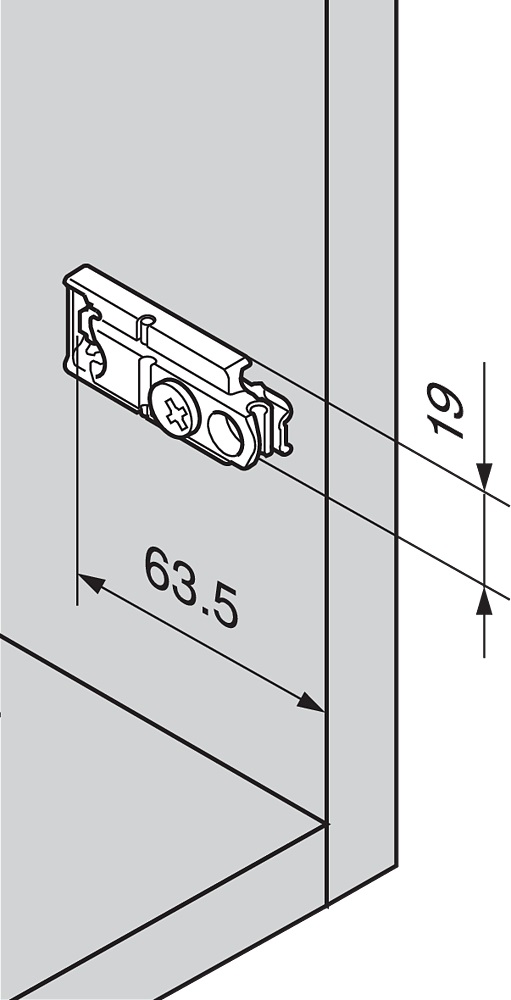 Blum Clip Top Montageplatte zum Schrauben Skizze1