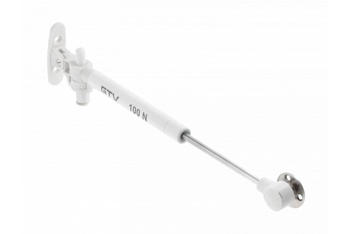 Gedotec Vérin à gaz SOFT en acier, 75 - 90°, 100 N - blanc