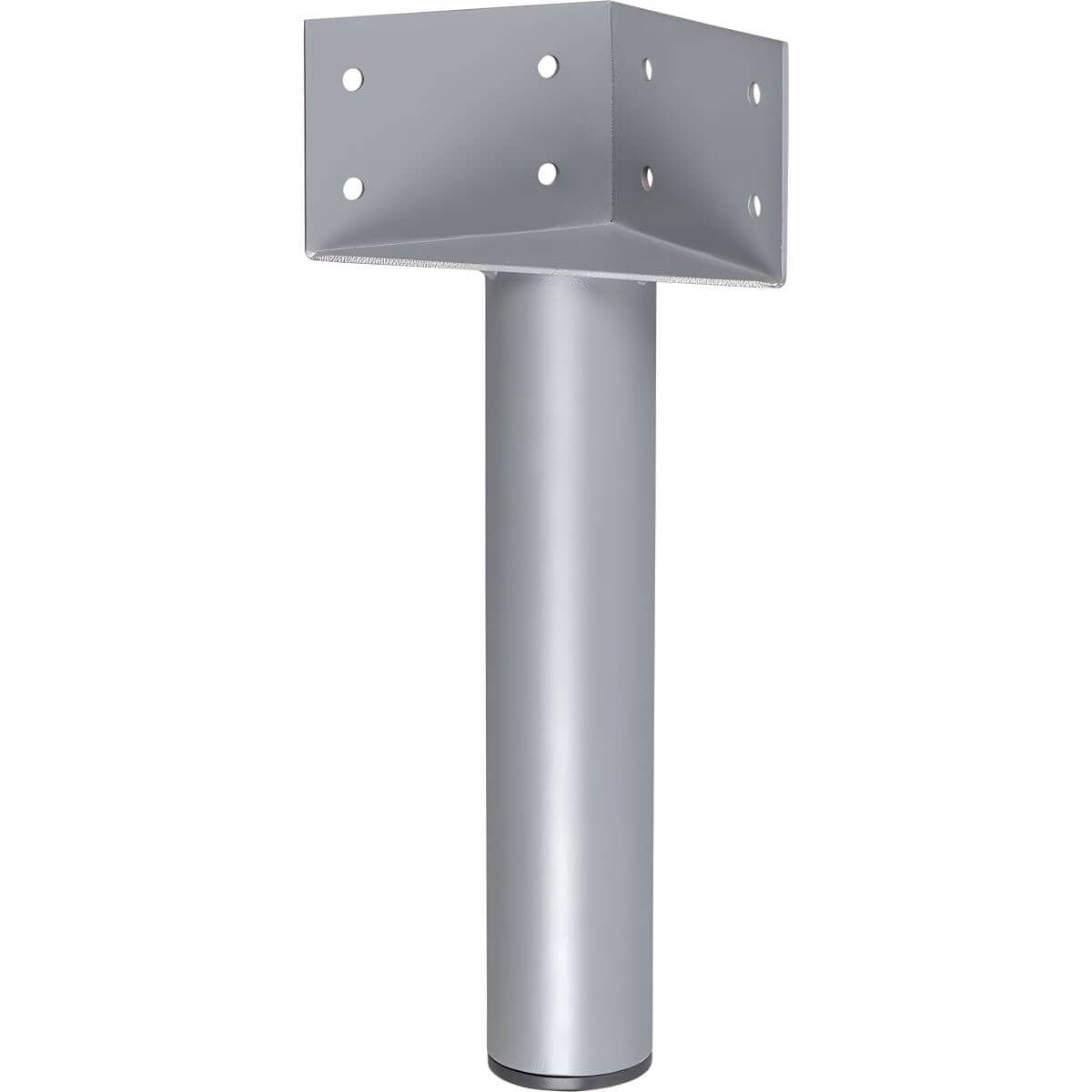 Gedotec Bettfuß aus Stahl mit Montagewinkel 317 mm silberfarben