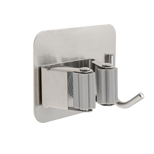 Domax Equipment Holder & Hooks PROFI made of stainless steel, self-adhesive wall mounting, 85 x 65 mm