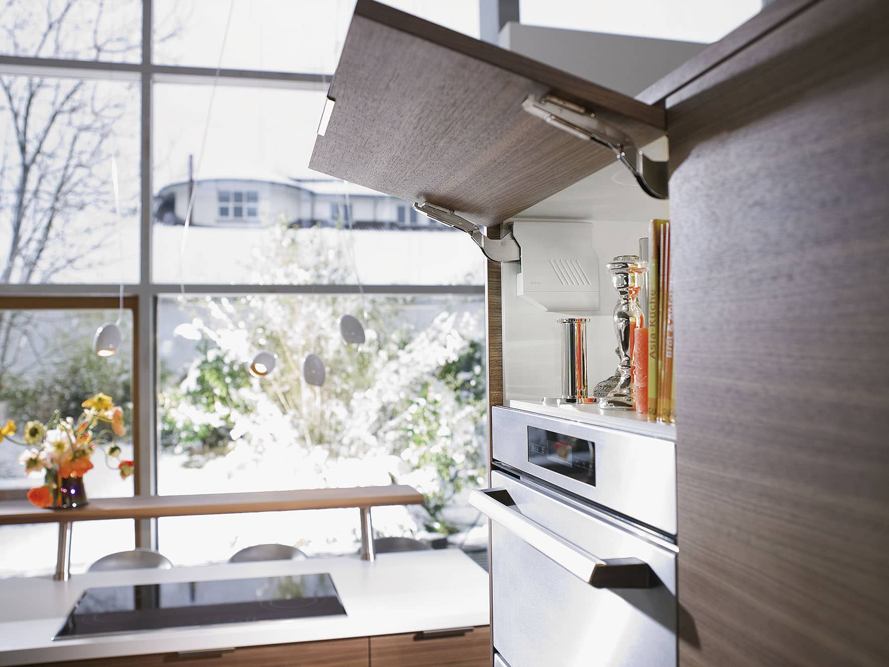 Blum Hochklappbeschlag AVENTOS HK-S mit Dämpfung für Korpushöhe 150 - 400 mm, 20K2B00.02 - Leistungsfaktor 220-500 - weiß