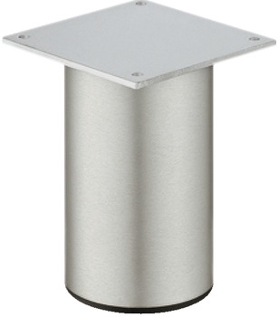 Häfele furniture leg H3914 aluminum without height adjustment with plate 50 - 200 mm