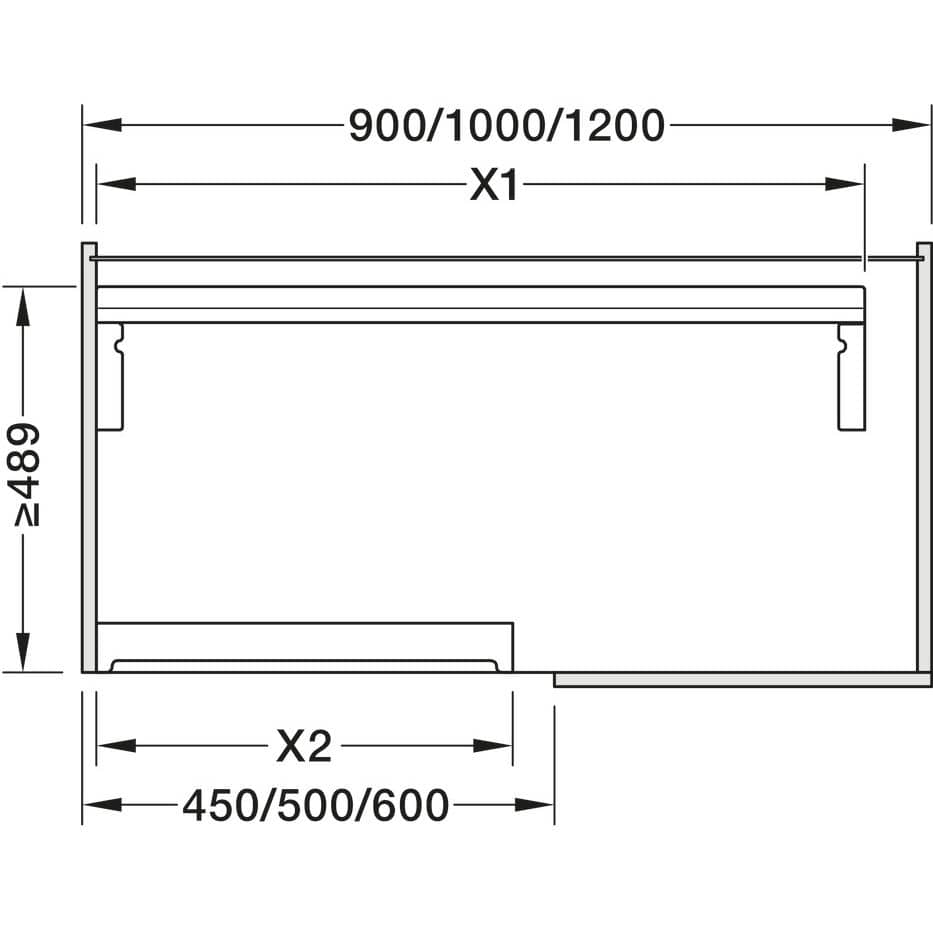 Häfele Eckschrank Auszug UTENSIO ST10 PLUS INLINE CORNER mit 4 Tablaren, Anthrazit 50 kg Korpusbreite 900 mm lichte Korpushöhe 489 - 548 mm