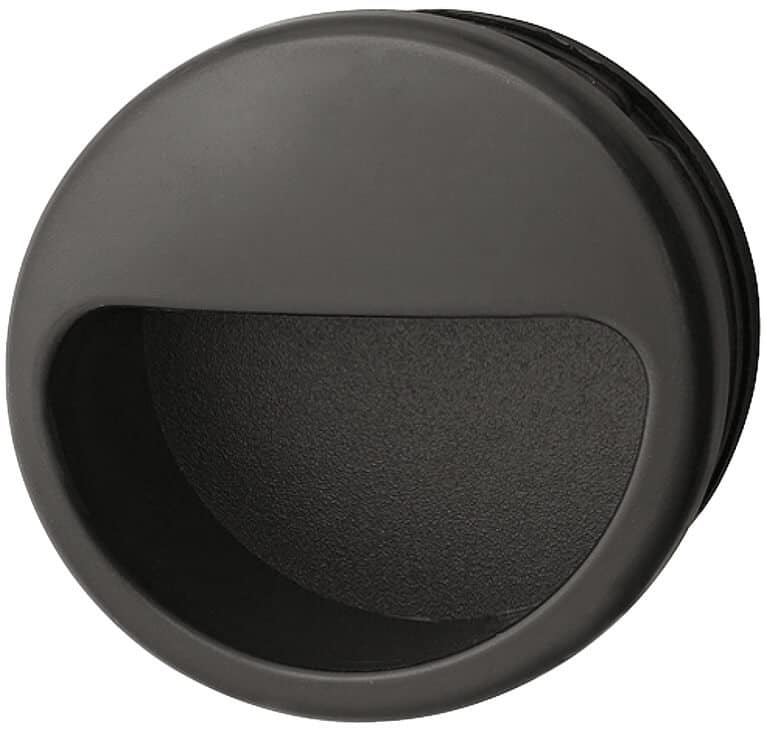 Häfele Muschelgriff aus Kunststoff rund Ø 55 mm mit Aussparung, schwarz
