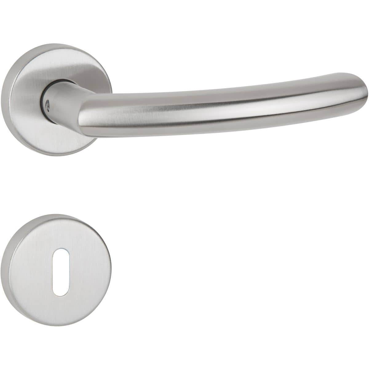 Hermat Türdrücker BASIC 04 aus Edelstahl, BB - Buntbart Edelstahl matt