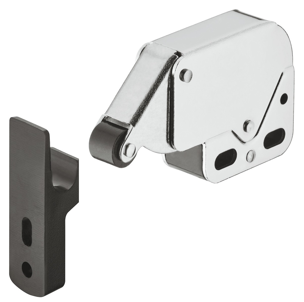 Häfele Spring Catch Mini-Latch Black for Screw-On Pressure Snap