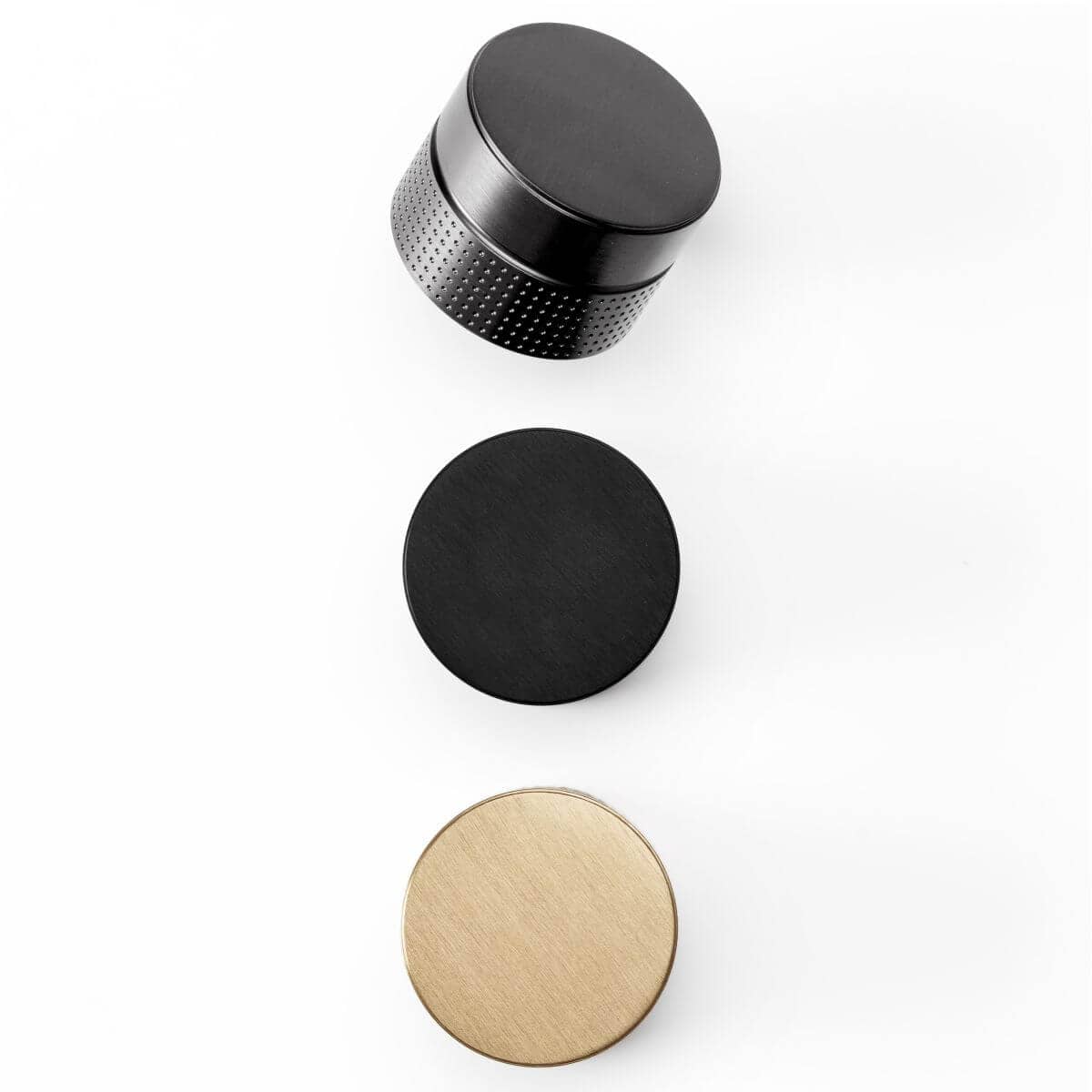 Viefe Möbelknopf POINT aus Aluminium, Ø 40 mm, Schwarz gebürstet