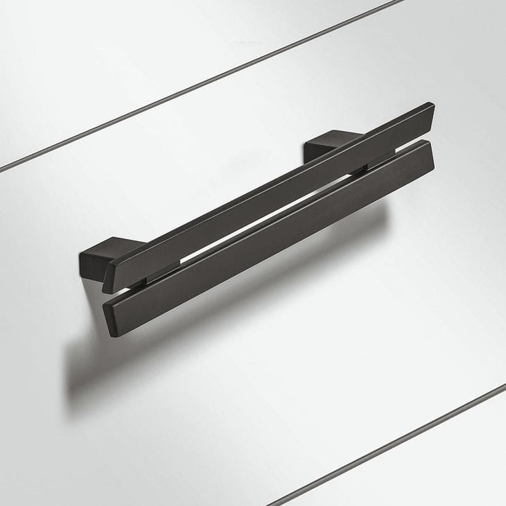 Häfele Möbelgriff H2360 aus Metall, Schwarz matt BA 128 mm