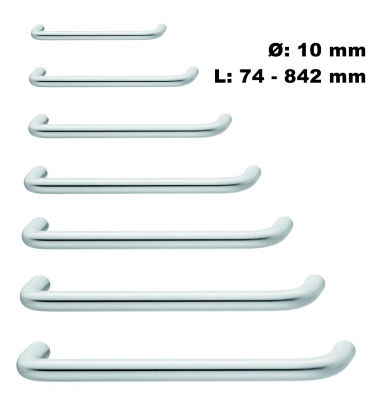 Gedotec Möbelgriff GEOS 10 Edelstahl gebürstet Bogengriff Ø 10 mm, 458 x 10 x 448 mm