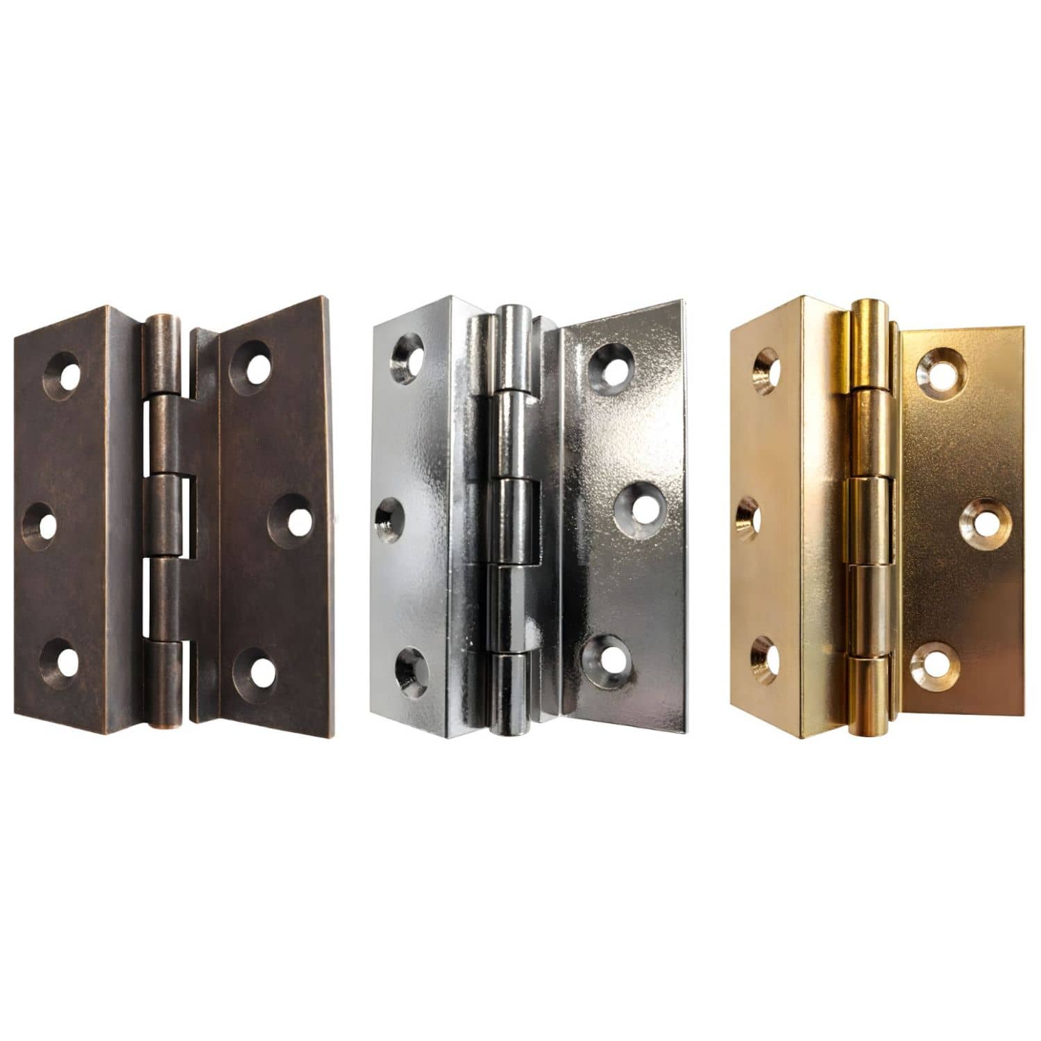 Gedotec Möbelscharnier aus Messing 50 x 40 mm, beidseitig gefälzt
