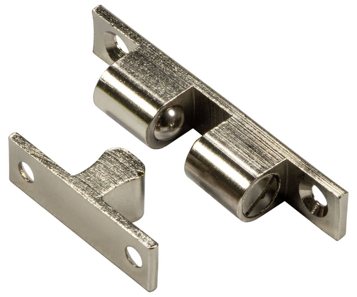 244-20-617-45 Doppel-Kugelschnapper aus Messing verstellbar vernickelt matt 70 mm