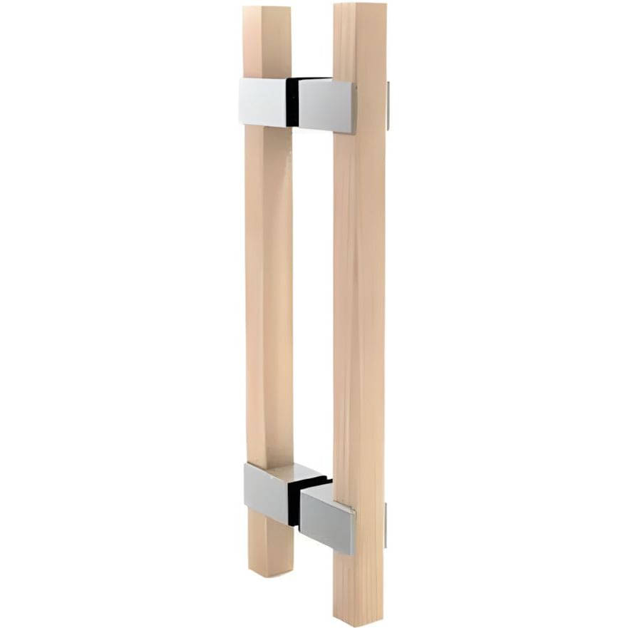 Siso Stoßgriff WISLA aus Holz & Edelstahl poliert für Glastüren, 450 mm