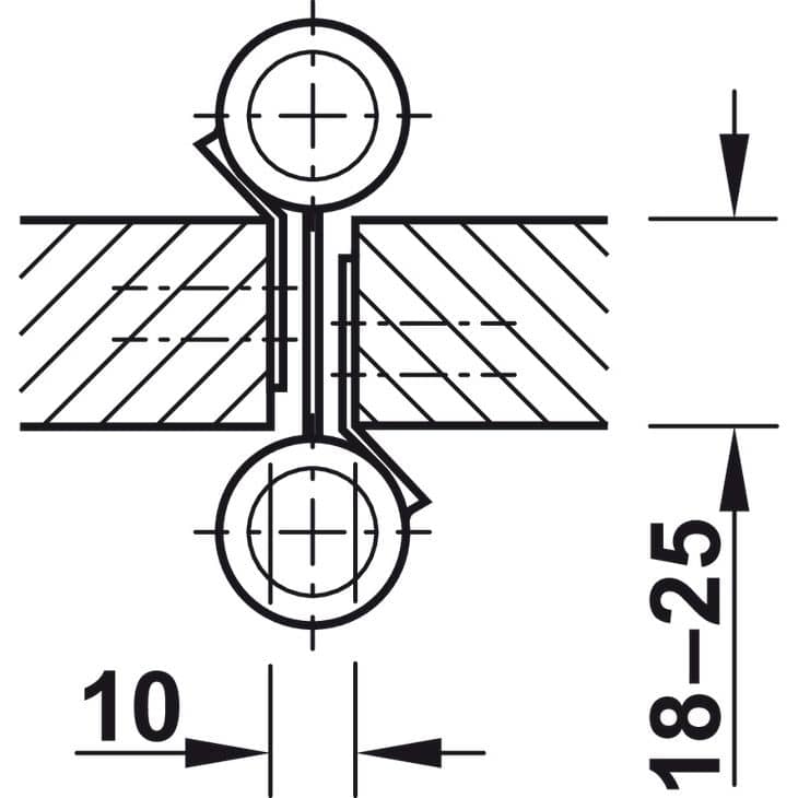 Häfele Pendeltürband SWING aus Stahl für ungefälzte Innetüren aus Holz bis 15 kg, 75 mm ABVERKAUF