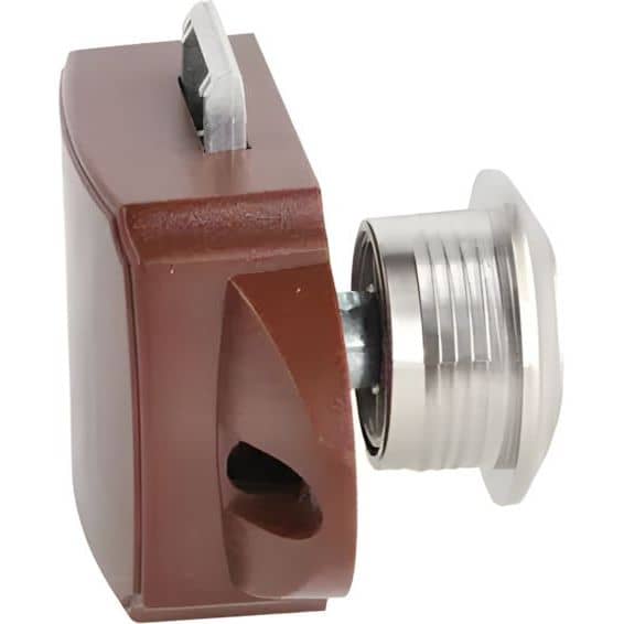 Siso serratura a catenaccio PUSH LOCK RV per spessore legno 13 - 18 mm marrone, pomello nichel opaco - set completo
