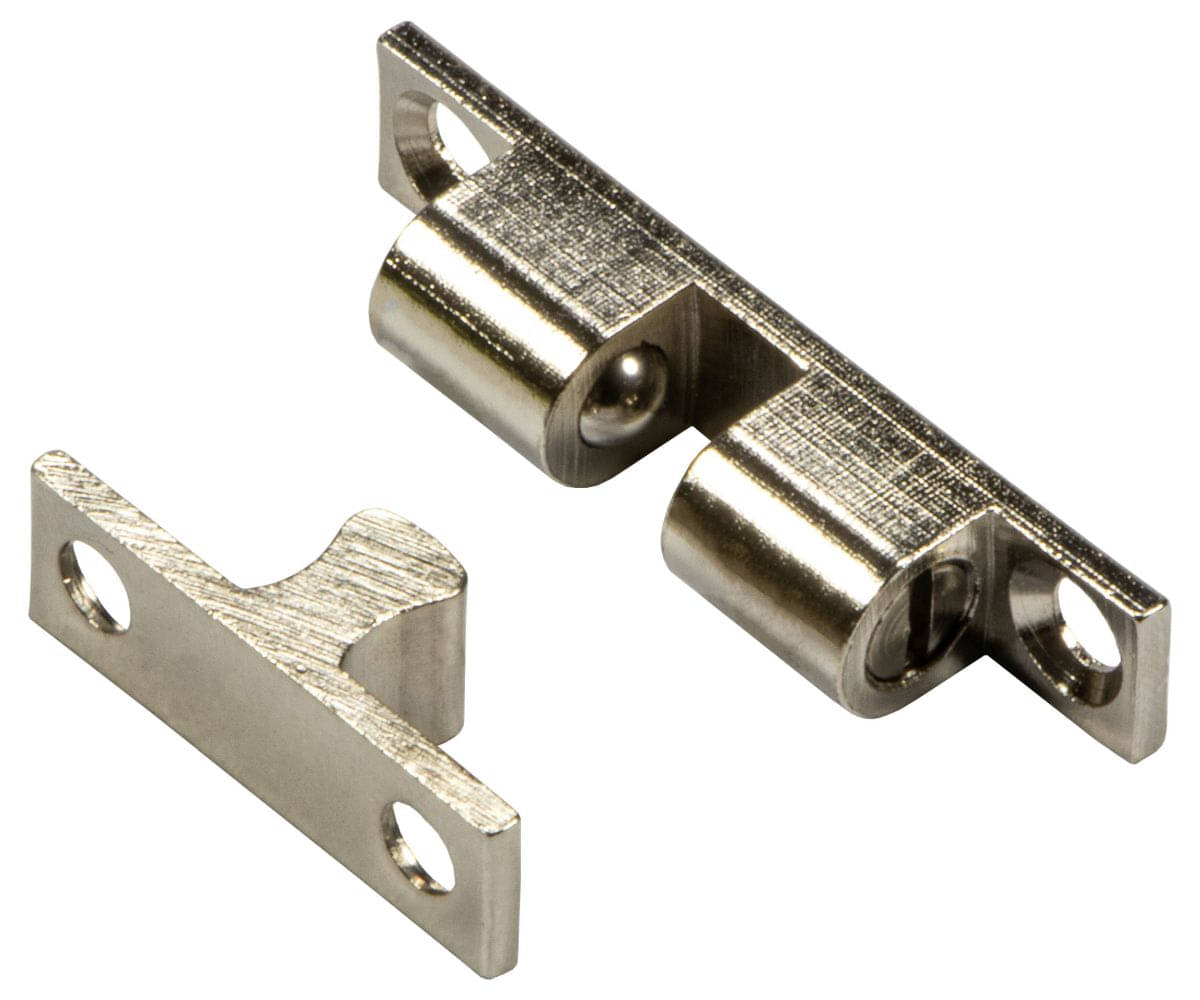 Doppel-Kugelschnapper aus Messing verstellbar vernickelt matt 43 mm