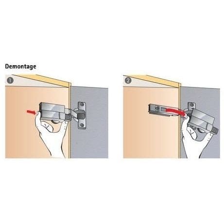 Hettich Aufklipsdämpfer 60576 Silent System, voll vorliegend vernickelt