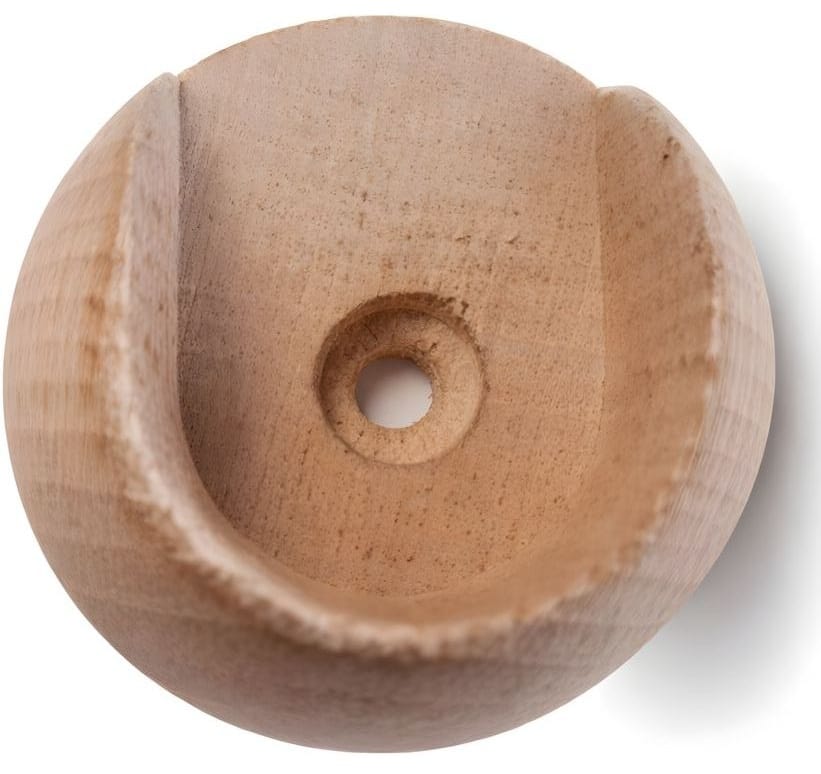 Gedotec Schrankrohrlager aus Holz Ø 50 mm für Ø 28 mm Holzstange