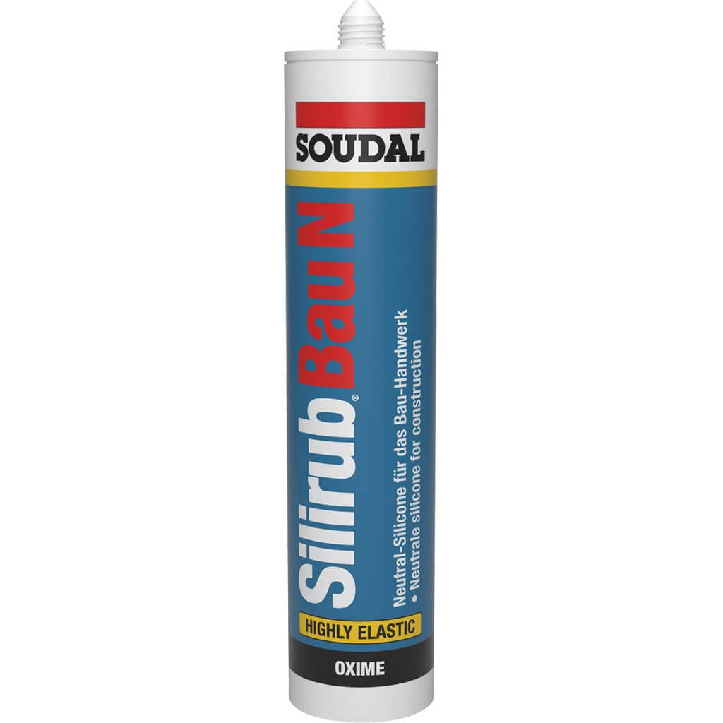 Sellador de silicona Soudal SILIRUB BAU N, transparente 300 ml