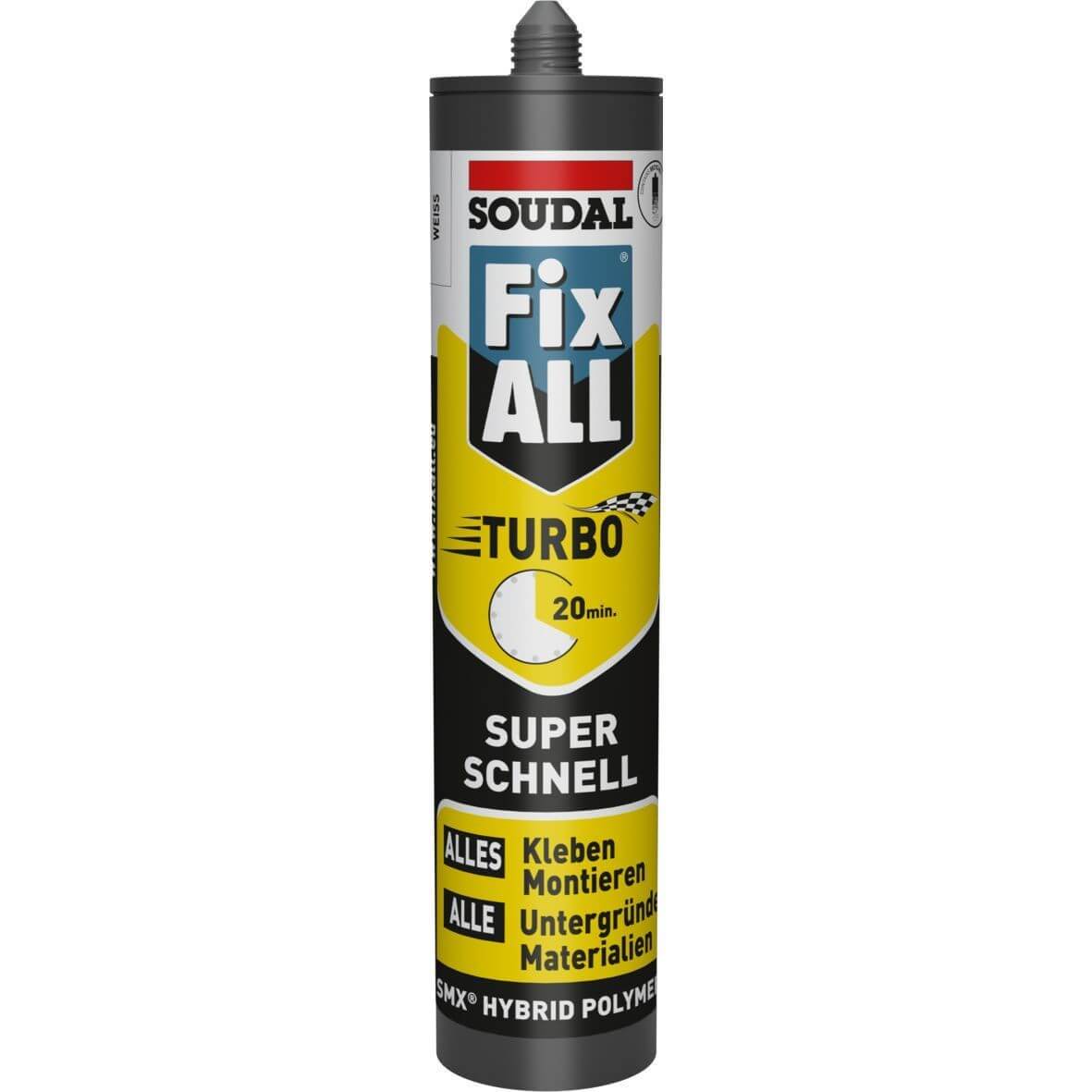 Soudal adhesivo y sellador FIX ALL TURBO, blanco 430g