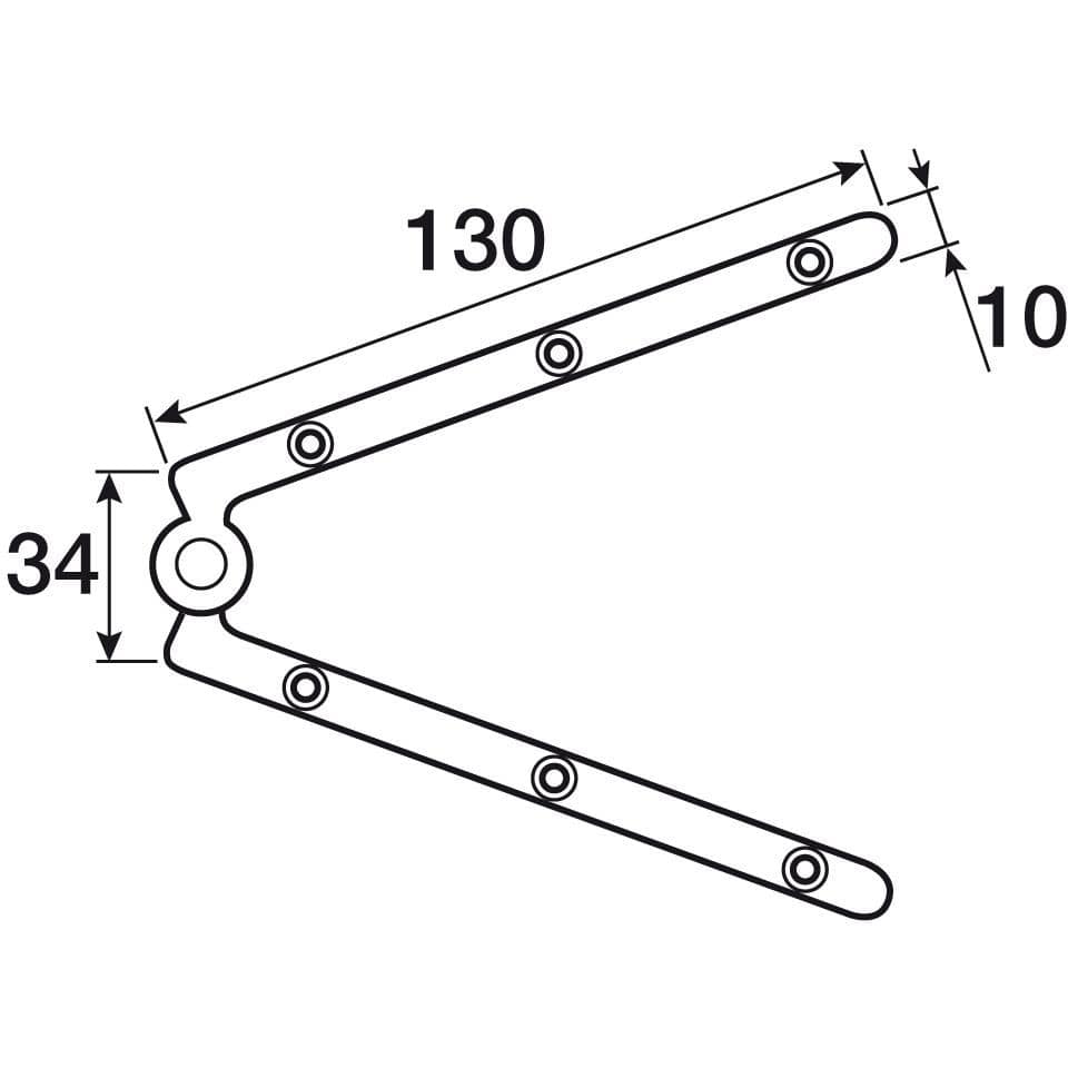 Gedotec Scherenscharnier PREMIUM aus Messing für Klappen und Schreibtischplatten, 130 mm