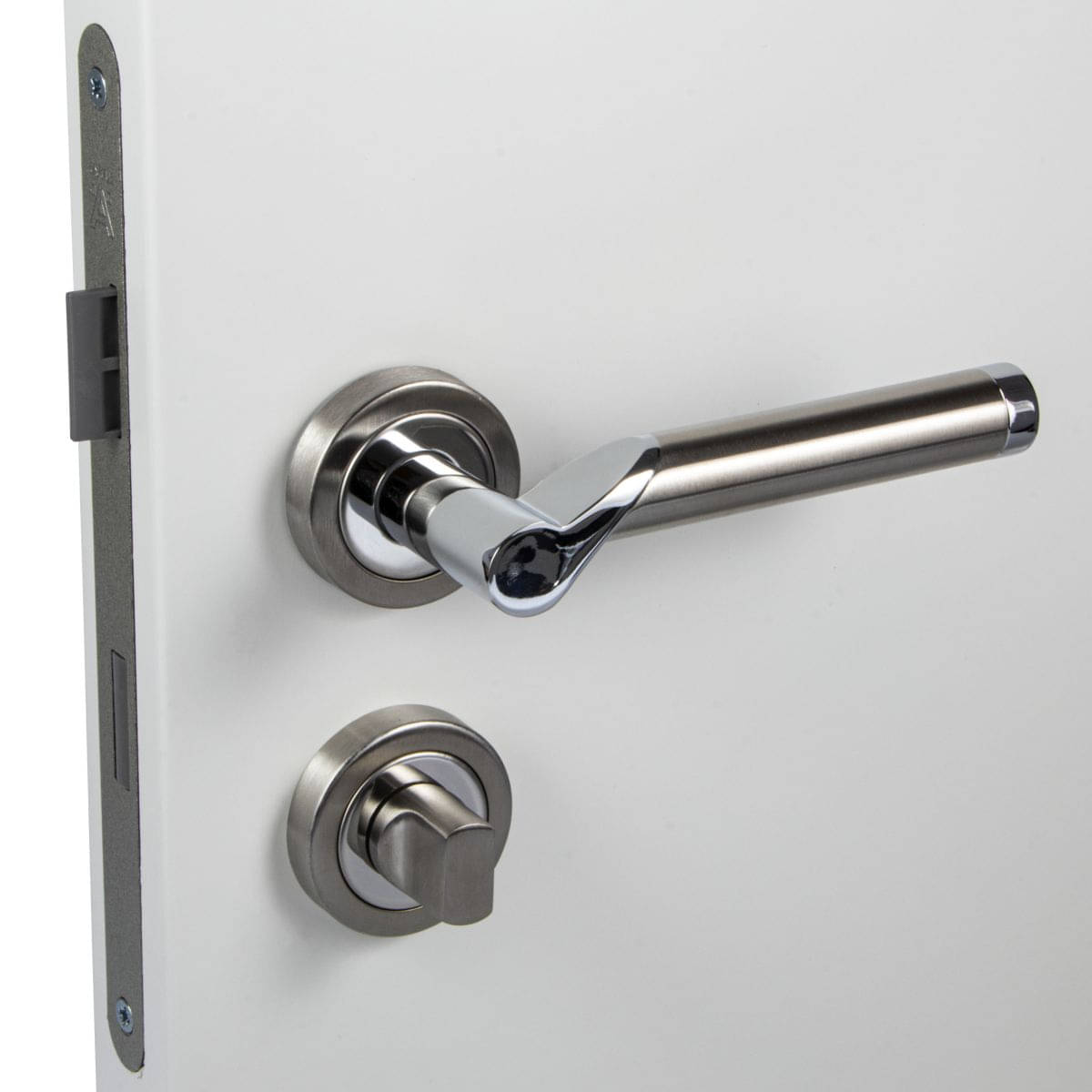 Türdrücker MIRAGE aus Edelstahl gebürstet / verchromt WC