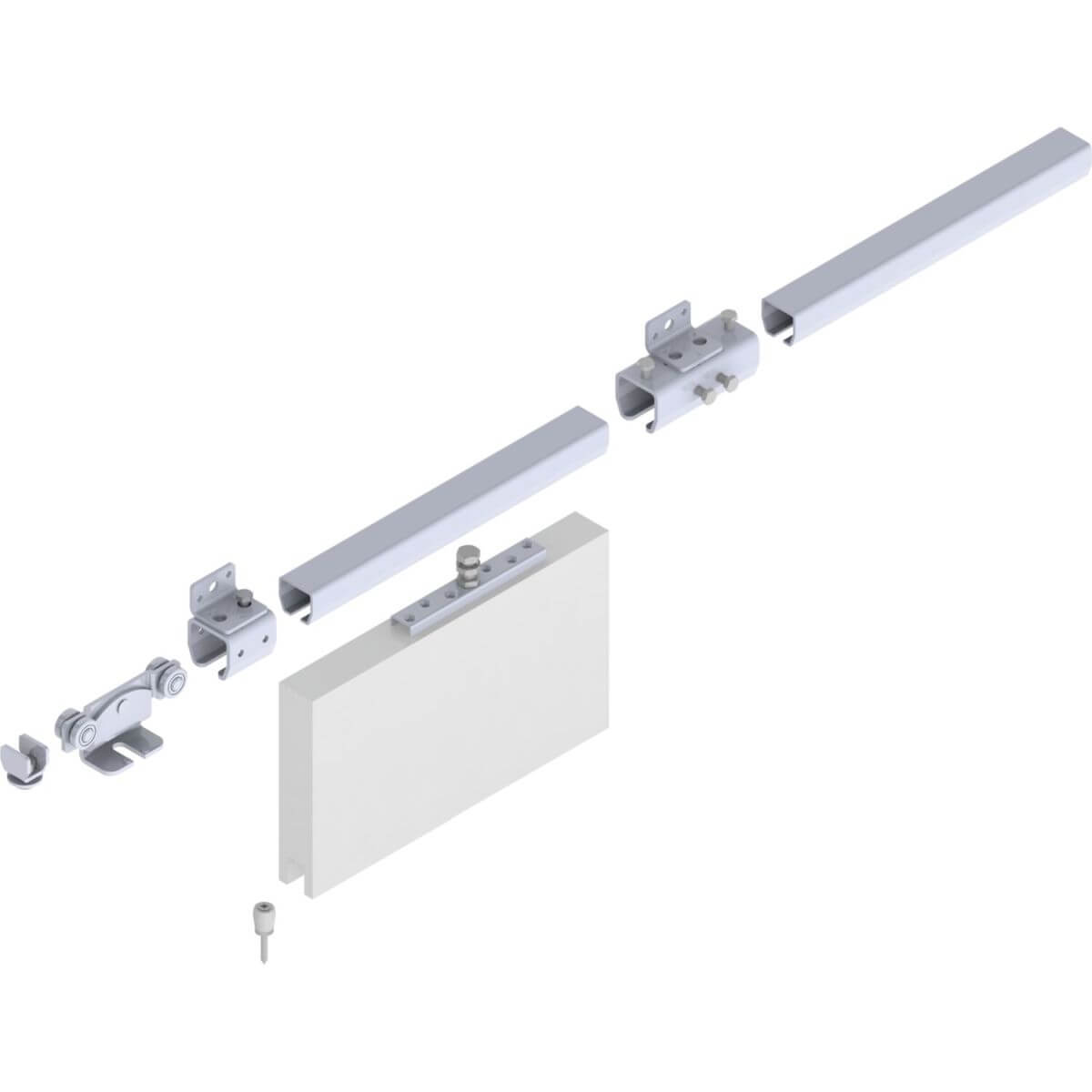 Helm sliding gate fitting set for wall mounting 4000 mm, system 300 - load capacity up to 200 kg