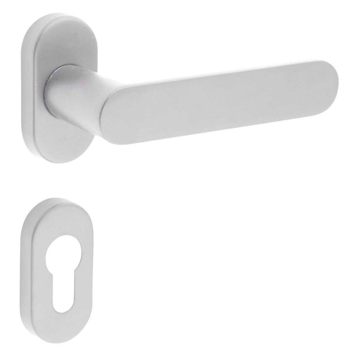 Fimet PZ-Rosettengarnitur SHAPE 1320-277 auf schmalen Rosetten, Chrom satiniert
