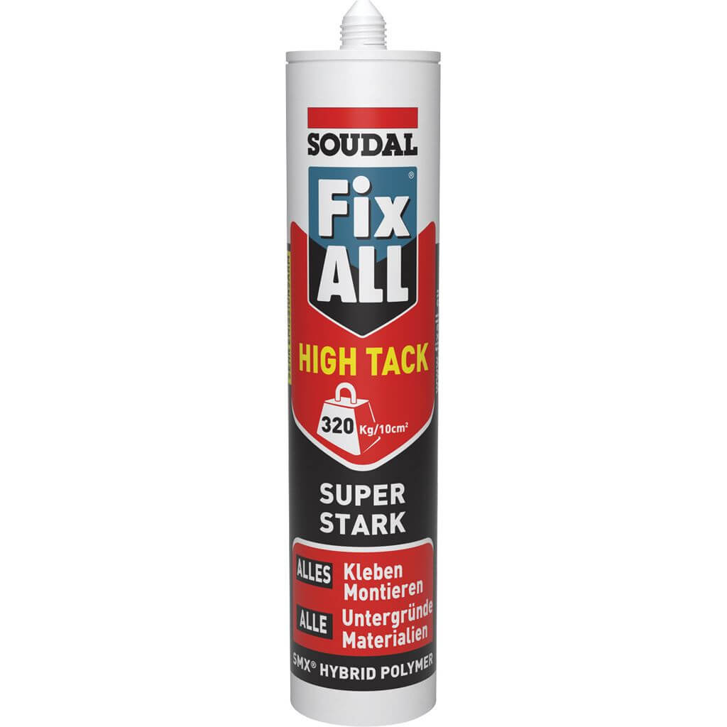 Soudal colle & mastic d'étanchéité FIX ALL HIGH TACK, blanc 420g