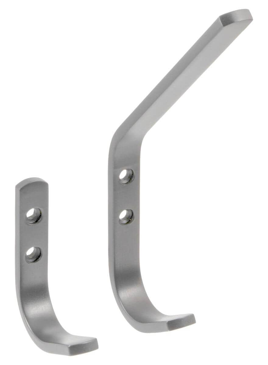 Gedotec Garderobenhaken Wandhaken CORA Kleiderhaken Aluminium silber, Mantelhaken (Höhe 76,5 mm)