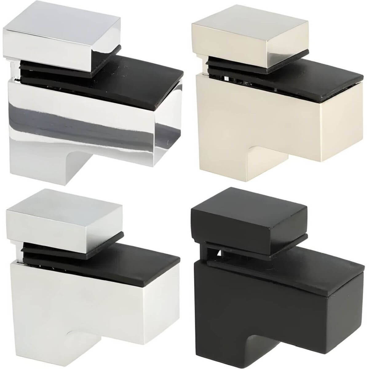 Siso Klemmtablarträger SQUARE-MINI für Glas- & Holztablare mit Tablardicke 4 - 19 mm