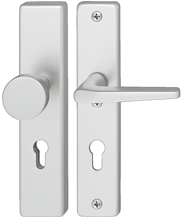 Häfele Security Fitting DIN-NORM PZ 72 Escutcheon Lever/Knob Model A9112 Aluminum silver