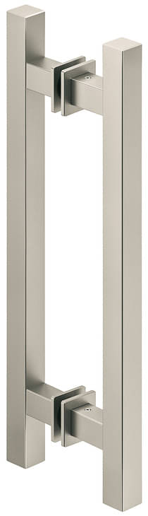 Stangengriff eckig beidseitig aus Aluminium Edelstahl-Optik