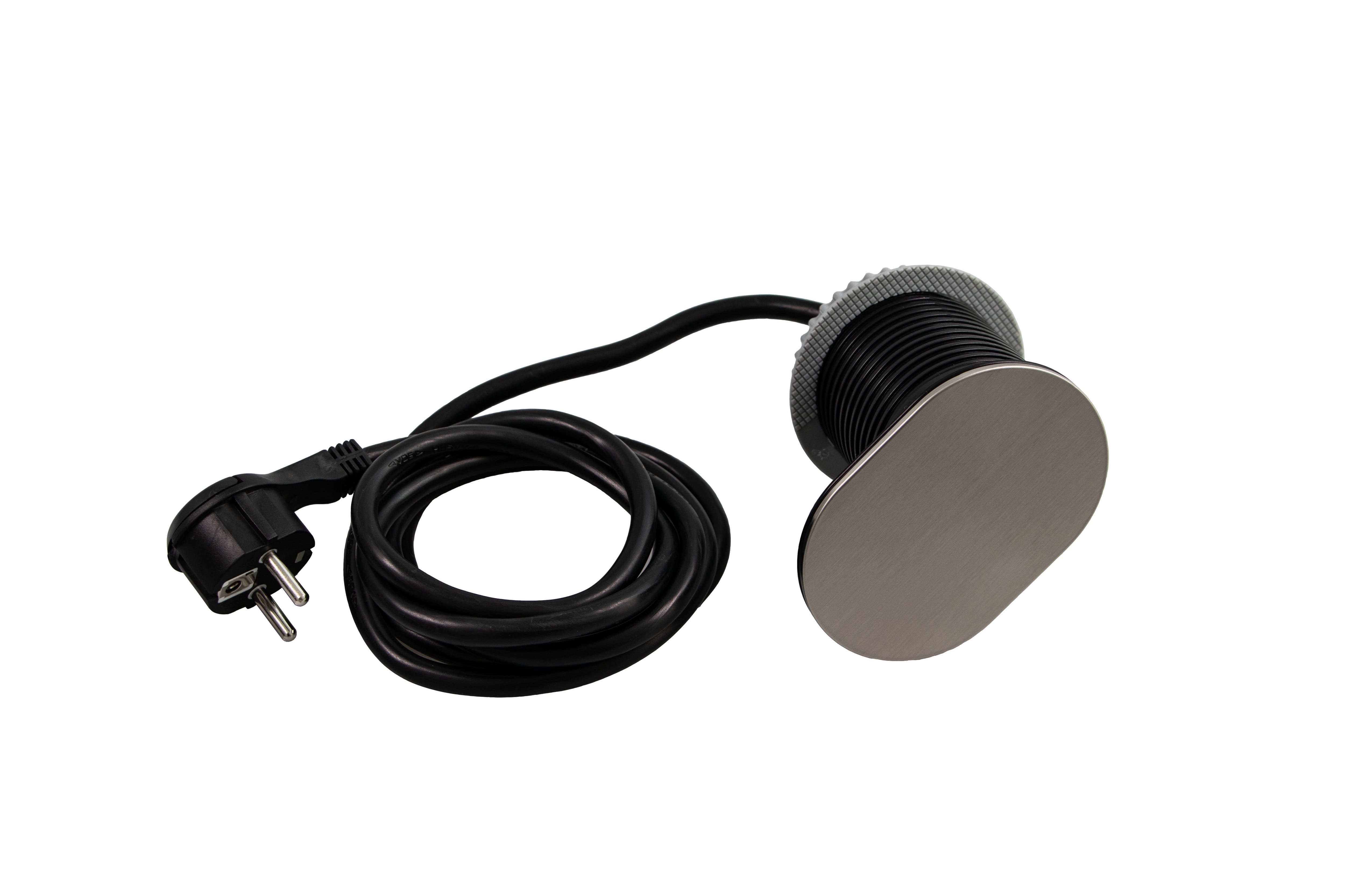 Design Light Tisch-Steckdose Slidebox DL10009 Steckdosenelement 1 Schuko-Steckdose und 1 USB-Anschlu