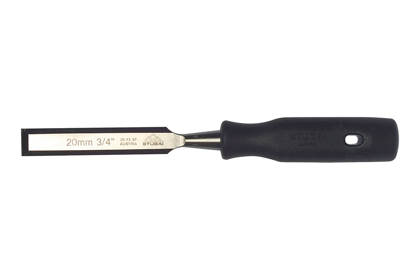 Stubai ciseau à bois avec manche plastique noir, 10 mm