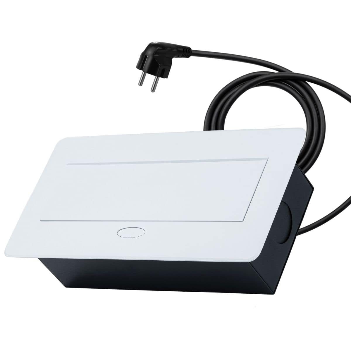 Design Light Element priză KOMBIBOX cu capac rabatabil, 2 prize Schuko și 2 USB-B, alb
