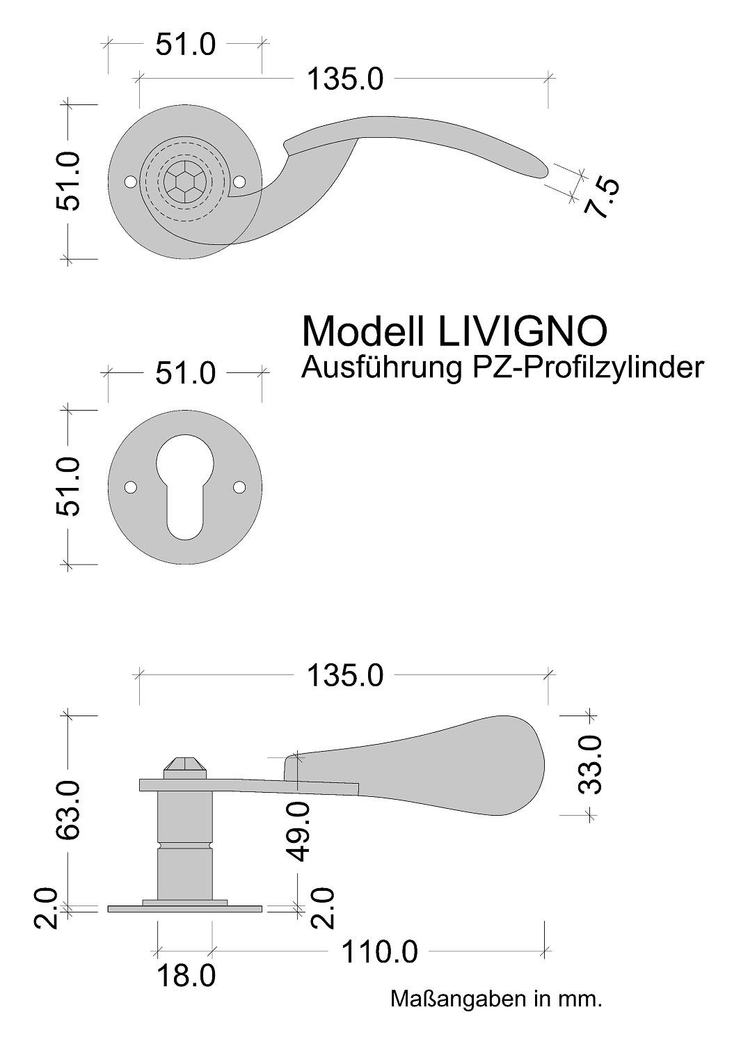 Türdrücker antik Schmiedeeisen Türgriff Skizze