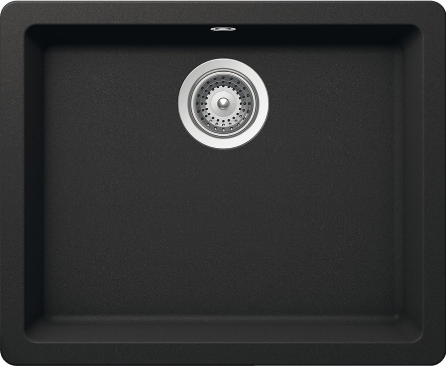 Aufbauspüle ASUS04 550 x 430 mm Schwarz Matt