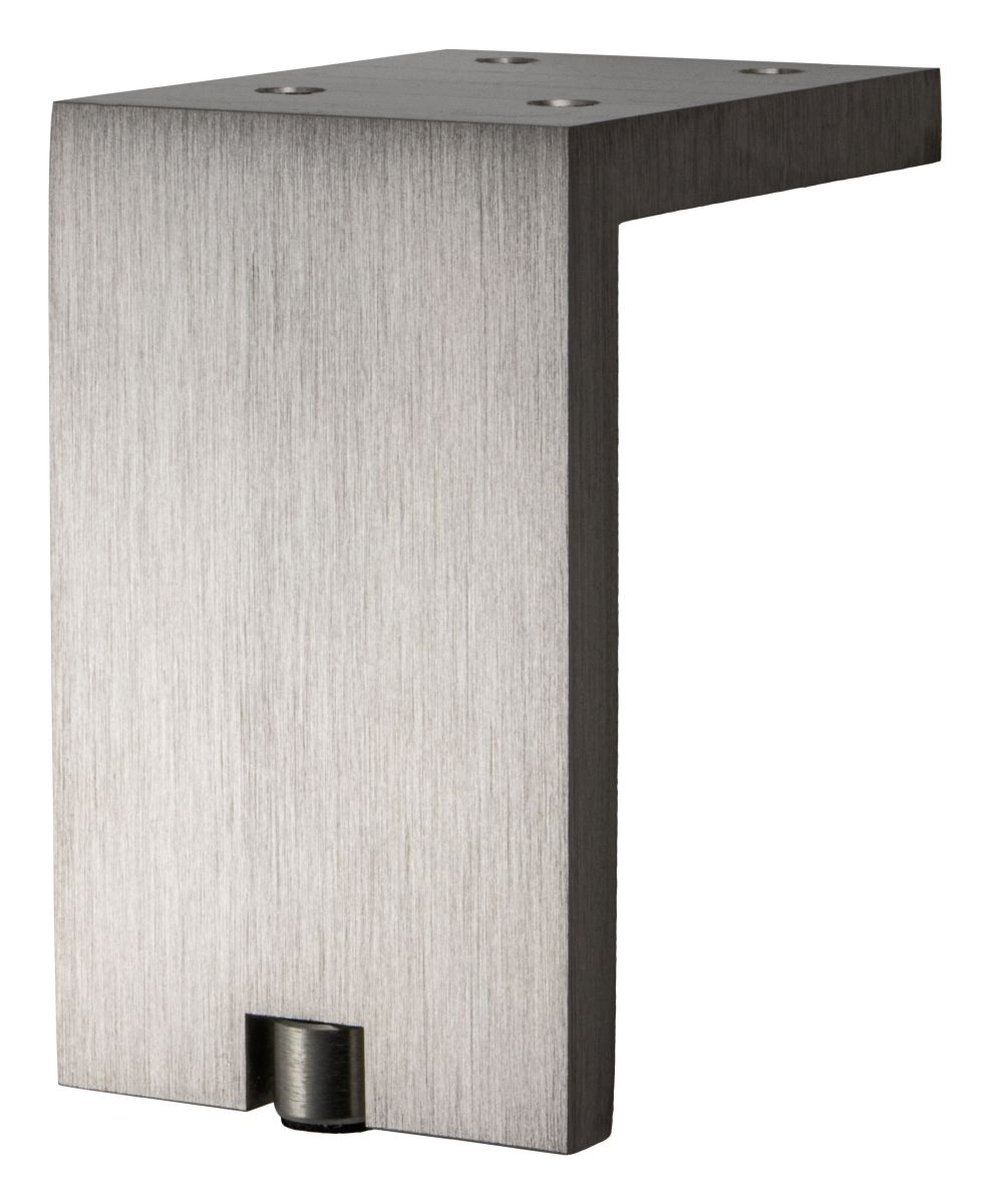 6005100L24-3Lbrk9r94q8xgl Möbelfuß FONDA aus Aluminium eckig höhenverstellbar 100 mm Edelstahl Optik