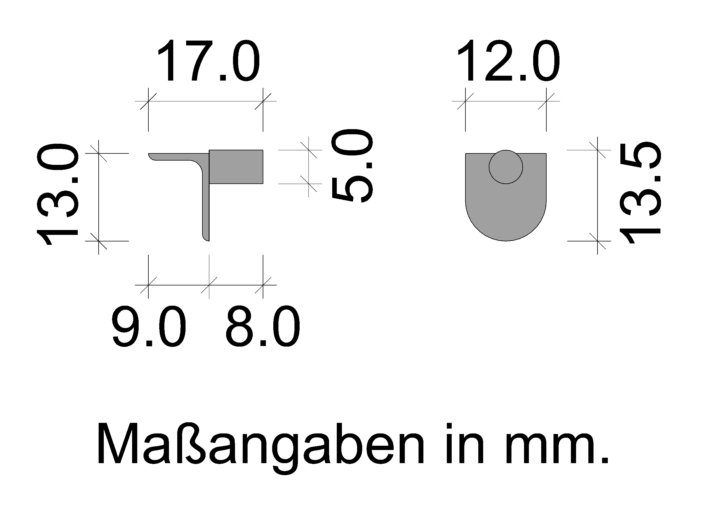 Bodenträger 5 mm schwarz Skizze